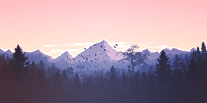 mountains, panorama, forest